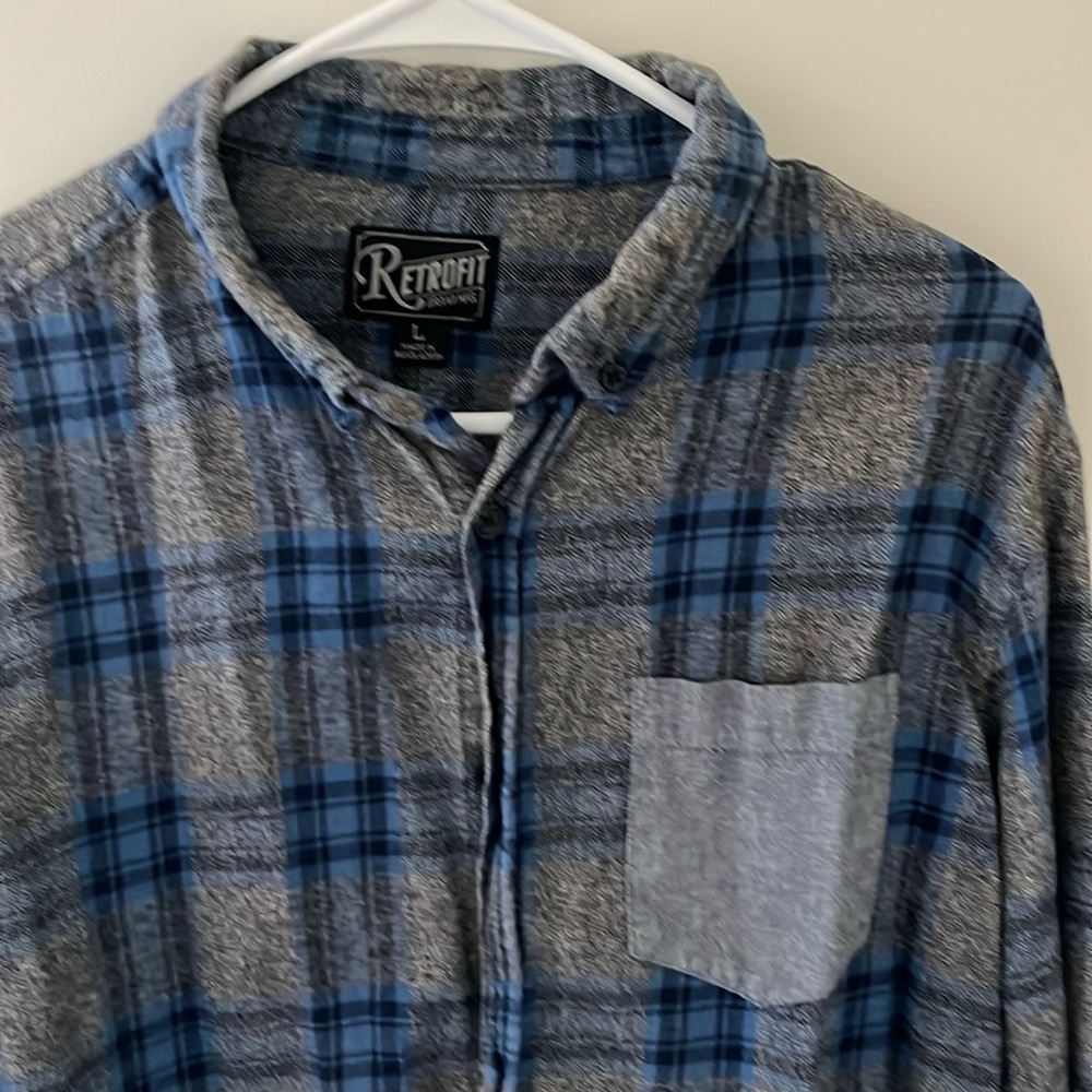 Retrofit button down long sleeve shirt